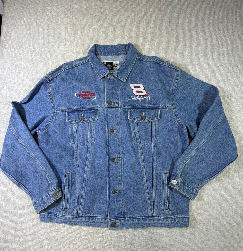 Chase Authentics Women's Blue XL Dale Earnhardt Jr NASCAR Racing Denim Jacket